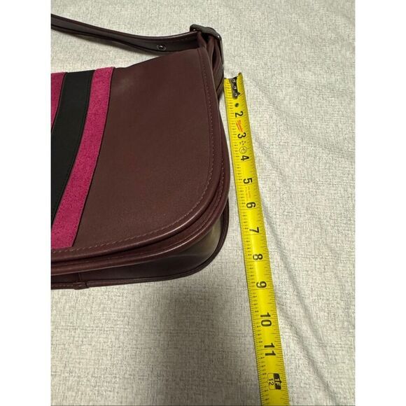 Coach 75th anniversary stripe Patricia leather saddle purse - EUC - Picture 12 of 14